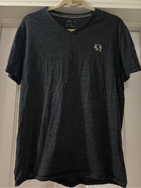 Express Men's Dark Gray V-Neck Short Sleeve Shirt Size Medium